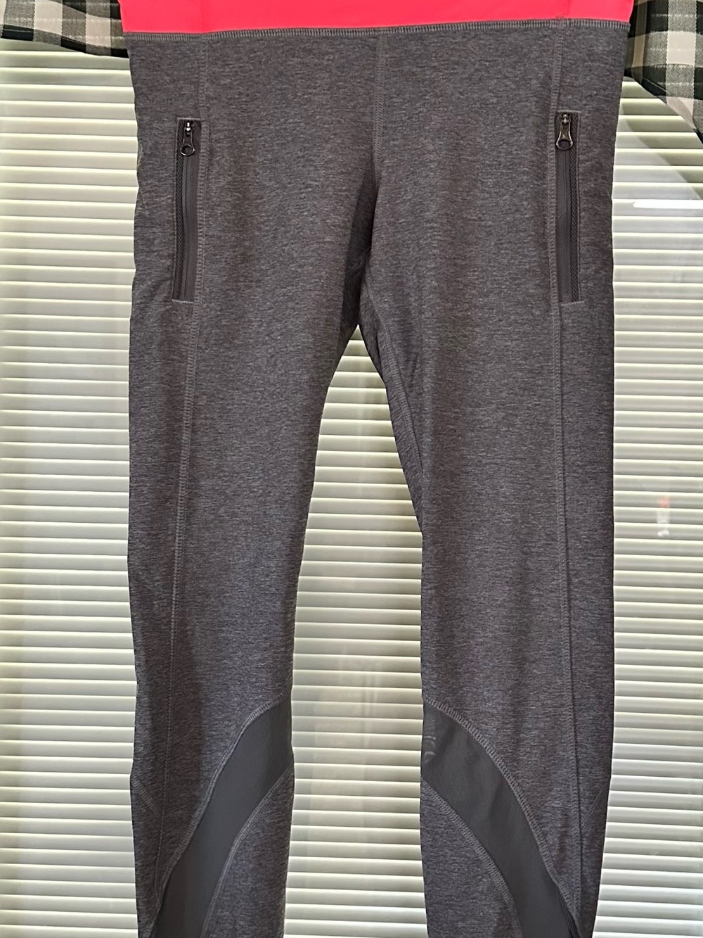 lululemon athletica Gray Leggings with Pink Waistband
